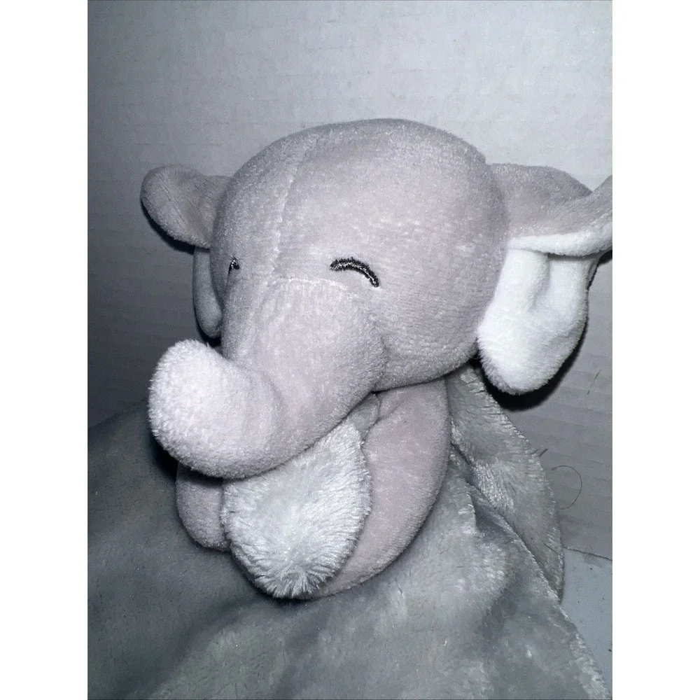 Carters Baby GRAY ELEPHANT LOVEY Security Blanket Blankie Plush Lovie Toy No Tag